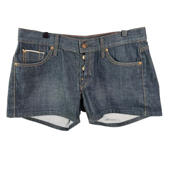 James Jeans Women's Blue 100% Cotton Button Fly Mid Rise Jeans Short Size 28 - Picture 1 of 7